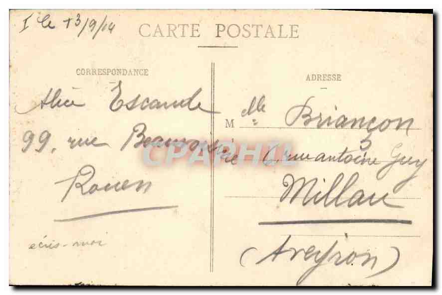 CPA La Cathedrale de Rouen Ensemble  — Verso