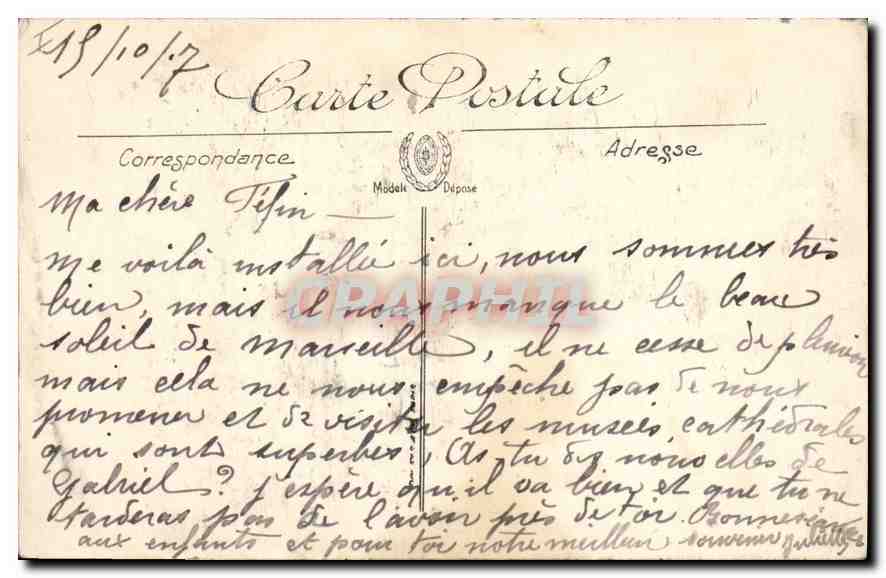 CPA Rouen Portails de la Cathedrale  — Rückseite