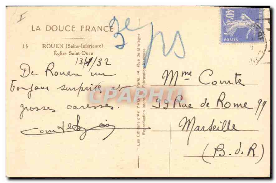CPA Rouen Seine Inferieure Eglise Saint Ouen  — Verso