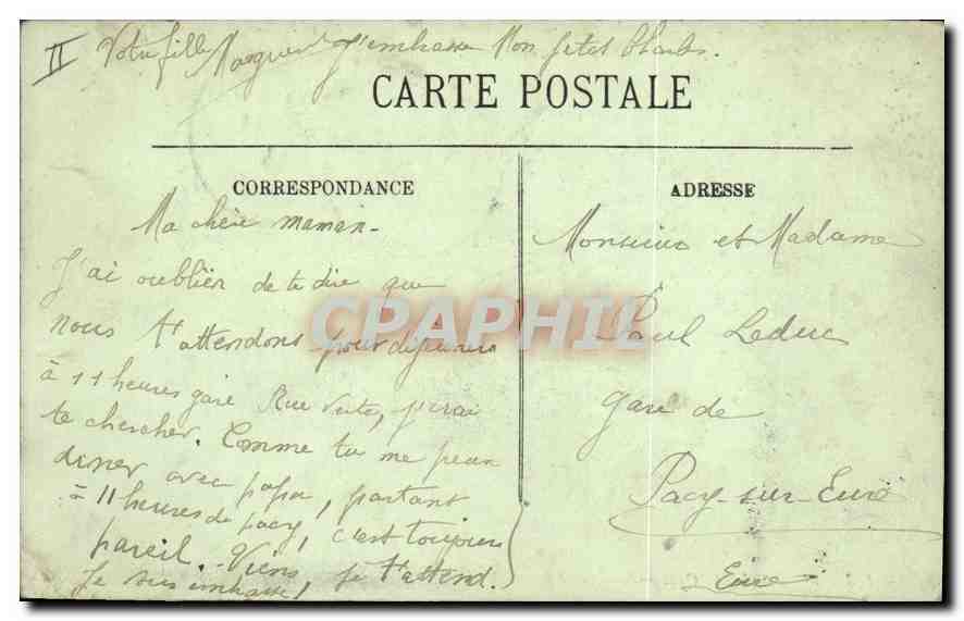 CPA Rouen Le Quai de Paris Bateaux — Rückseite