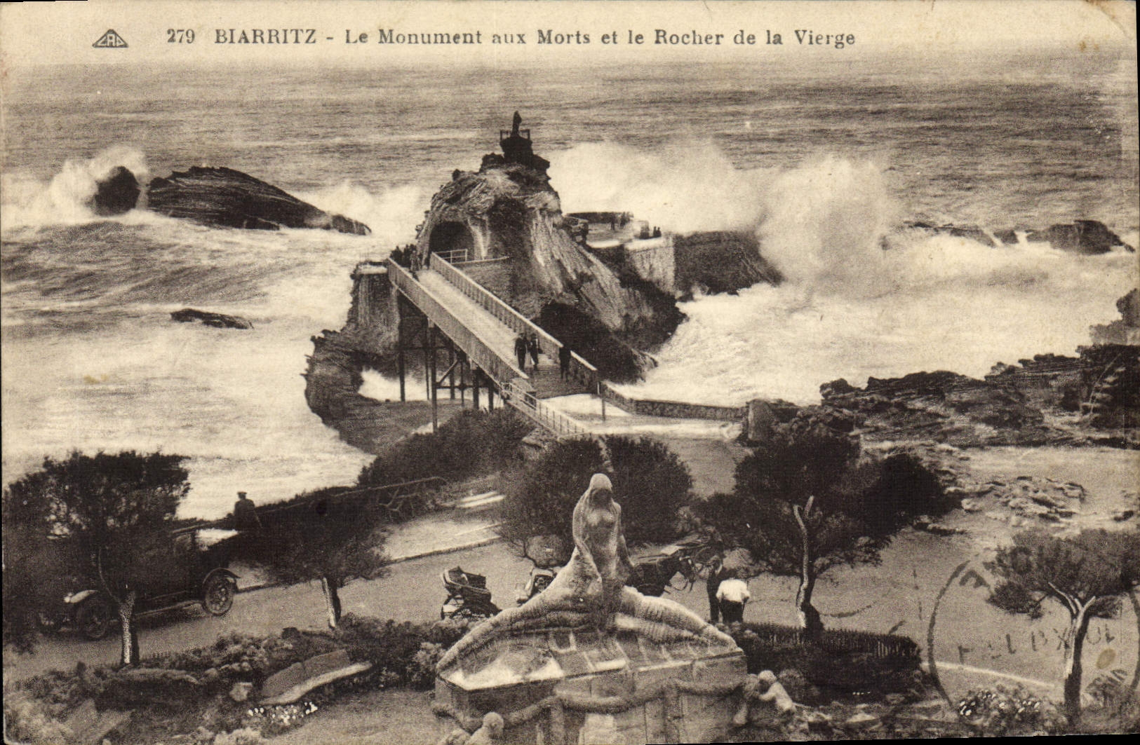 Biarritz - Le Monument aux Morts et le Rocher de la Vierge — éditeur ARD, n° 279
