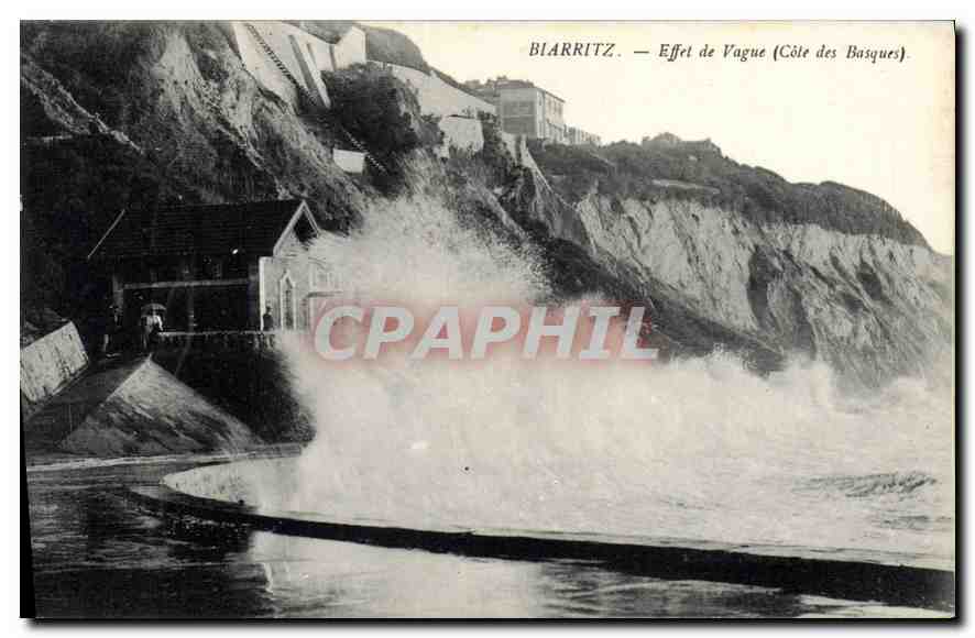 CPA Biarritz Effet de Vague 
