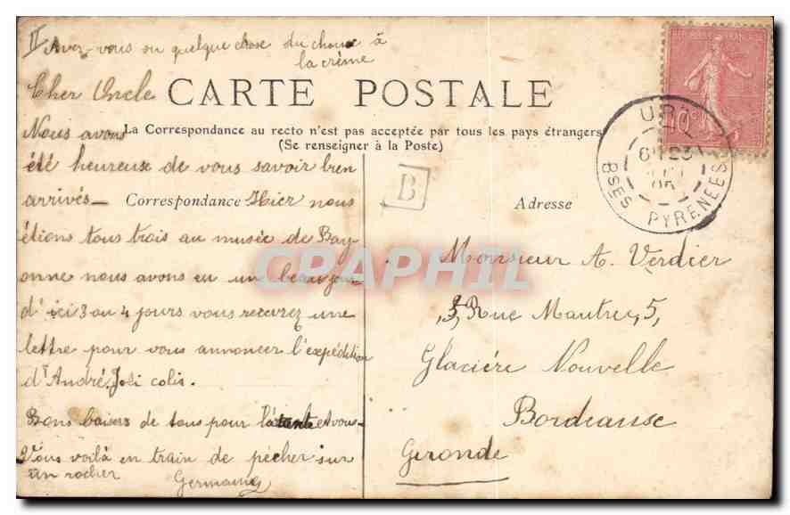 CPA Biarritz Pecheurs Peche  — Verso