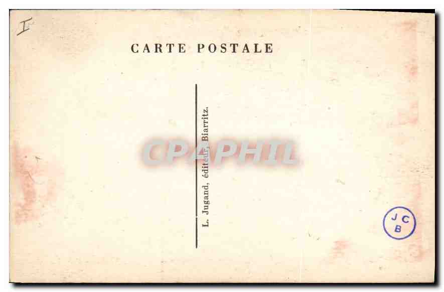 Biarritz - Vague en éventail (Côte des Basques) — L. Jugand, éditée à Biarritz, n°93 — Rückseite