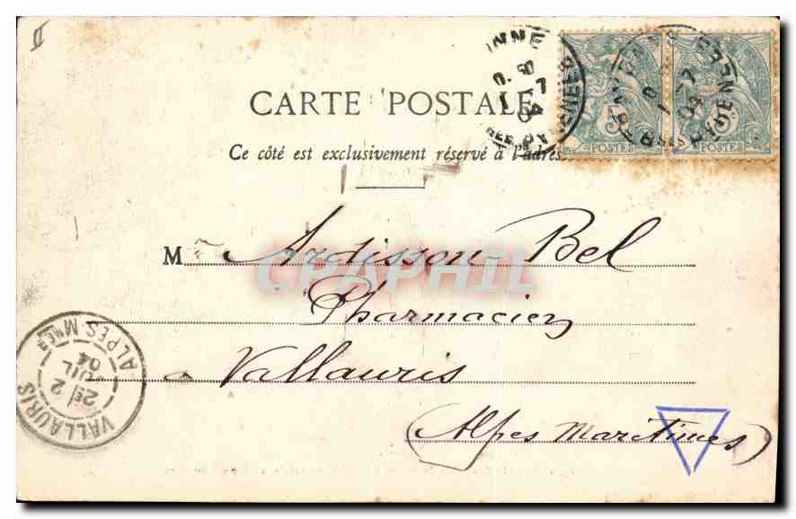 Biarritz — Effets de vagues à l'Établissement de la Côte des Basques — Eug. Pacault, édit.-phot., Biarritz, n°14 — Verso