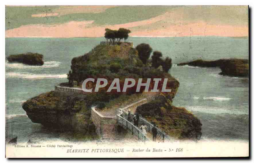 CPA Biarritz Pittoresque Rocher du Basta 