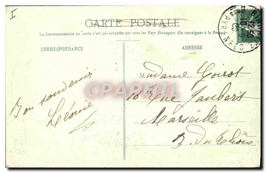 CPA Biarritz Artistique Un paquet de mer au Rocher de la Vierge  — Verso