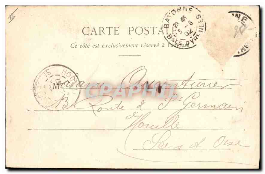 CPA Biarritz L'Atalaye et le Port Vieux  — Verso