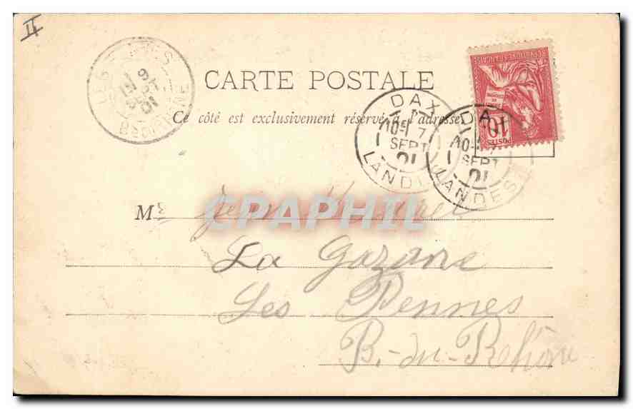 CPA Biarritz La Digue du Rocher de la Vierge Pendant la Tempete  — Verso