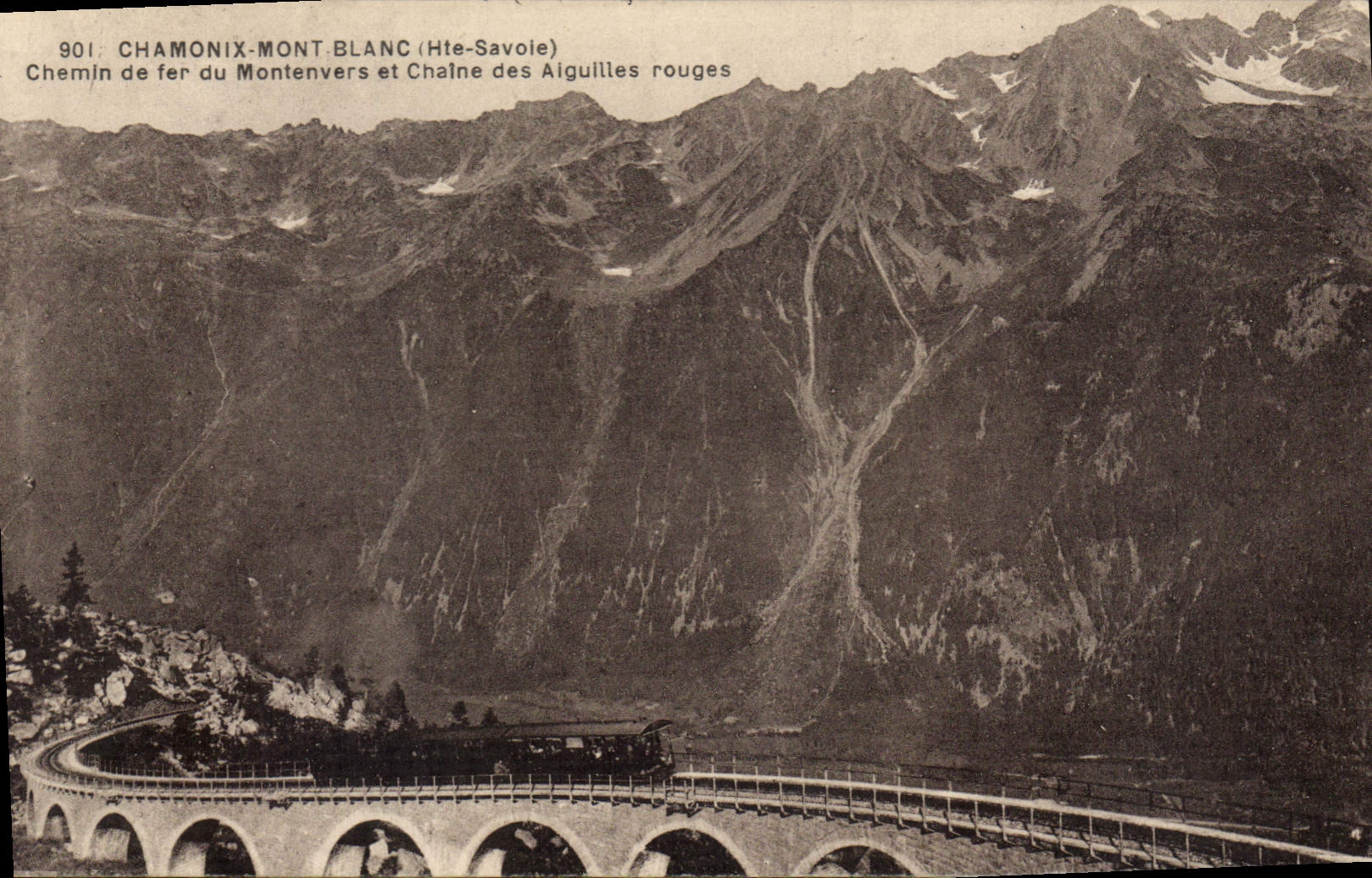 Chamonix-Mont-Blanc — Montenversbahn und Kette der Roten Spitzen — L. Fauraz, Annecy (Haute-Savoie)