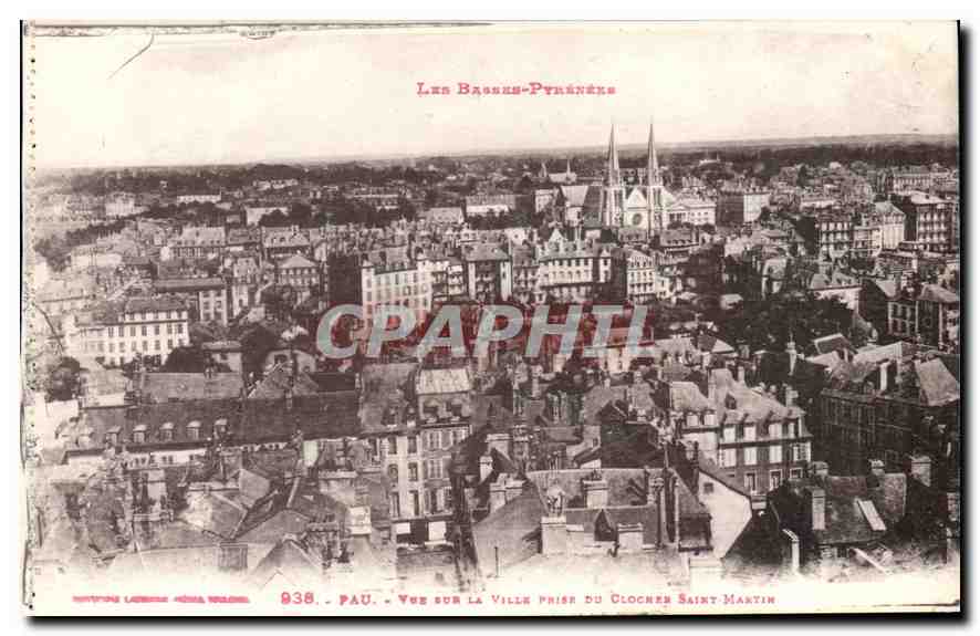 Pau — Vue sur la ville prise du clocher Saint-Martin — Édition Launay, n° 936