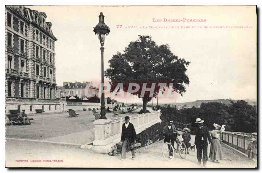 Pau - La Descente de la Gane et le Boulevard des Pyrénées — Phototype Labarre Péluel-Trolleux, n°77