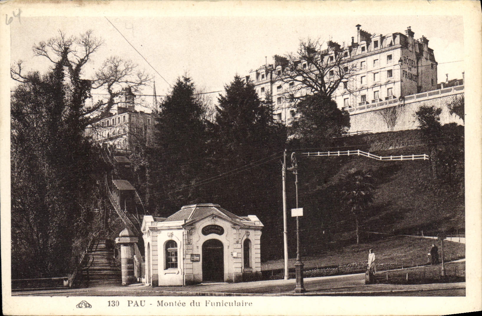 PAU - Montée du Funiculaire — éditeur Château Henri IV, n° 130