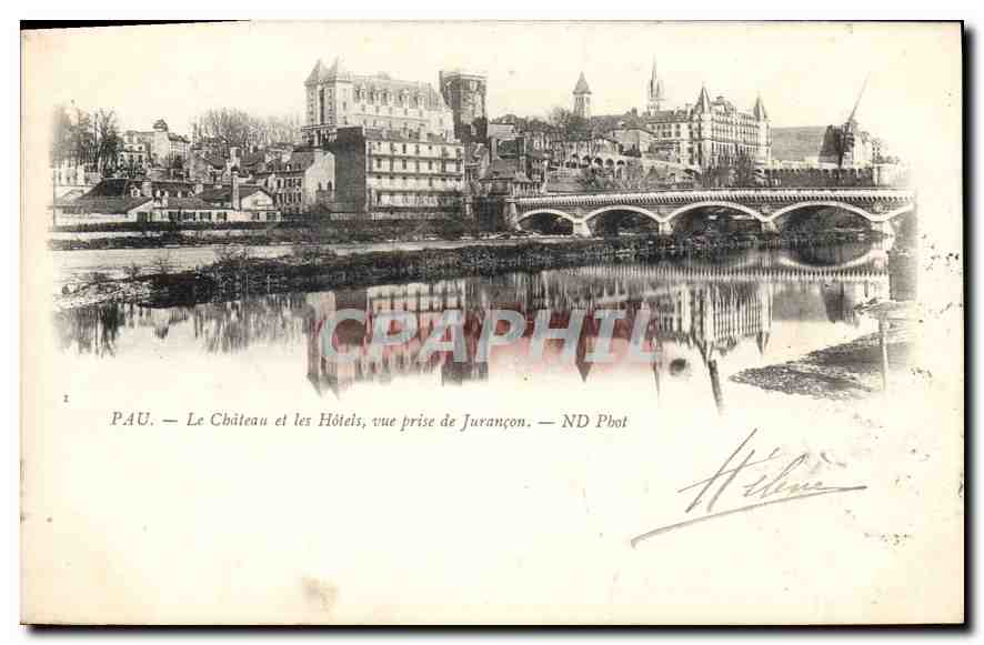 Pau — Le Château et les Hôtels, vue prise de Jurançon — ND Phot
