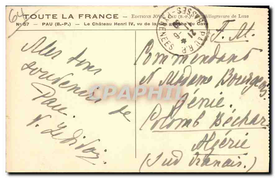CPA Pau Le Chateau Henri IV  — Verso