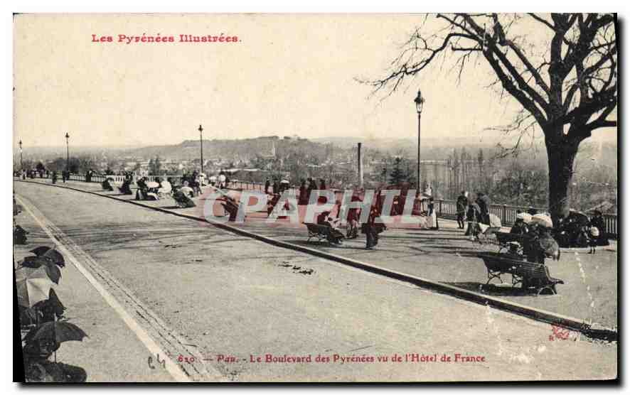 Der Boulevard des Pyrénées vom Hôtel de France aus — Les Pyrénées Illustrées, Nr. 820