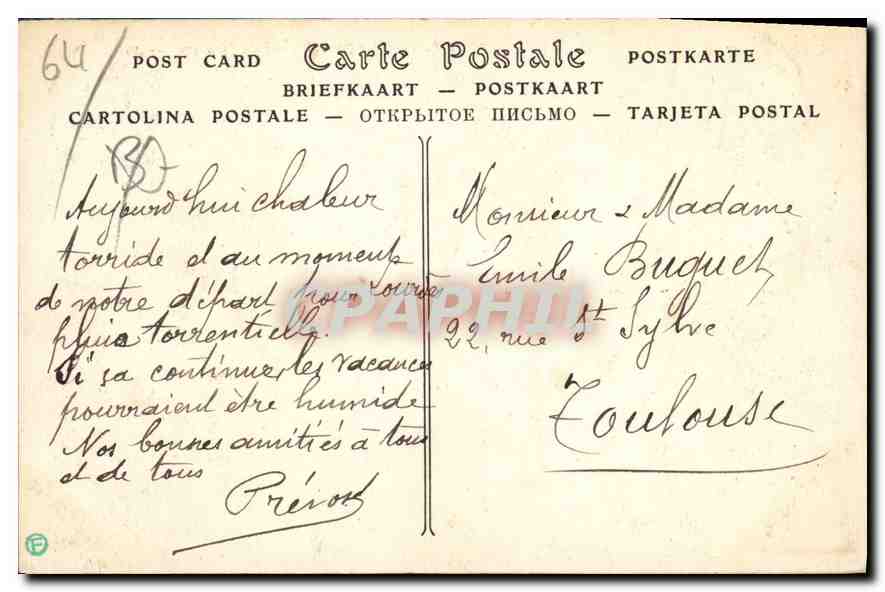 Pau — Vue générale prise de Jurançon — CPHAPHIL — Rückseite