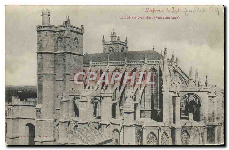 CPA Narbonne Cathedrale Saint Just Vue exterieure 