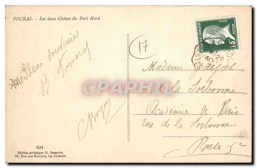 CPA Fouras Les deux Chenes du Port Nord  — Rückseite