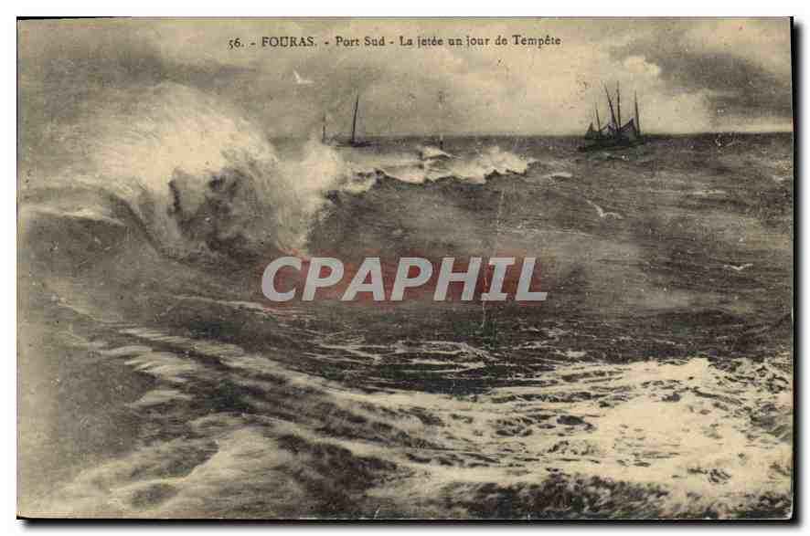 CPA Fouras Port Sud La jetee un jour de Tempete 