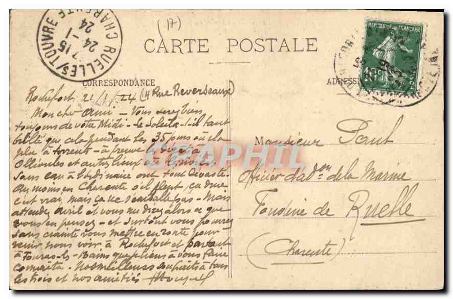 CPA Fouras Port Sud La jetee un jour de Tempete  — Rückseite