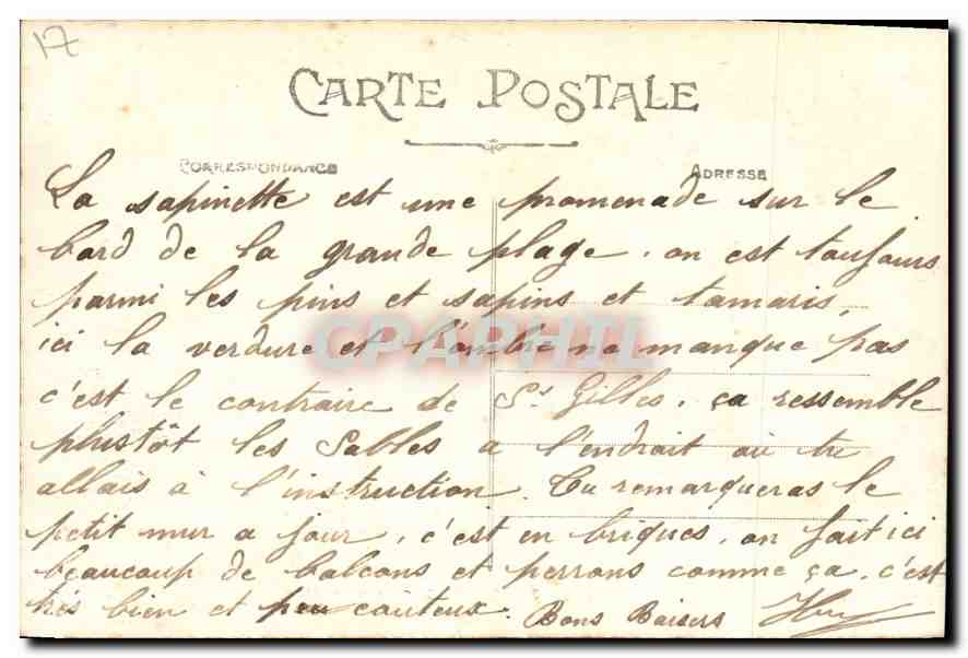 CPA Fouras La Sapinette Enfants — Rückseite