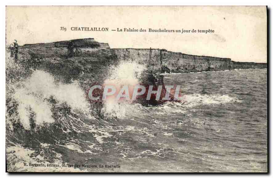 CPA Chatelaillon La Falaise des Boucholeurs un jour de tempete 