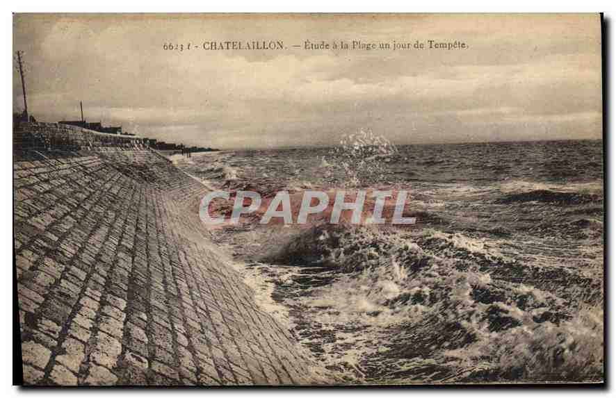 CPA Chatelaillon Etude a la Plage un jour de Tempete 