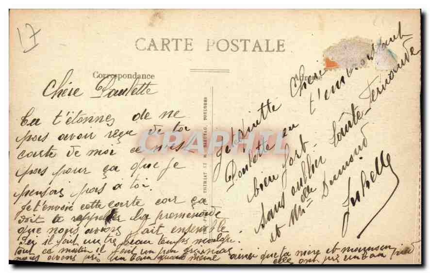 CPA Chatelaillon Plage Chateau dans les Rochers d'Angoulins  — Back