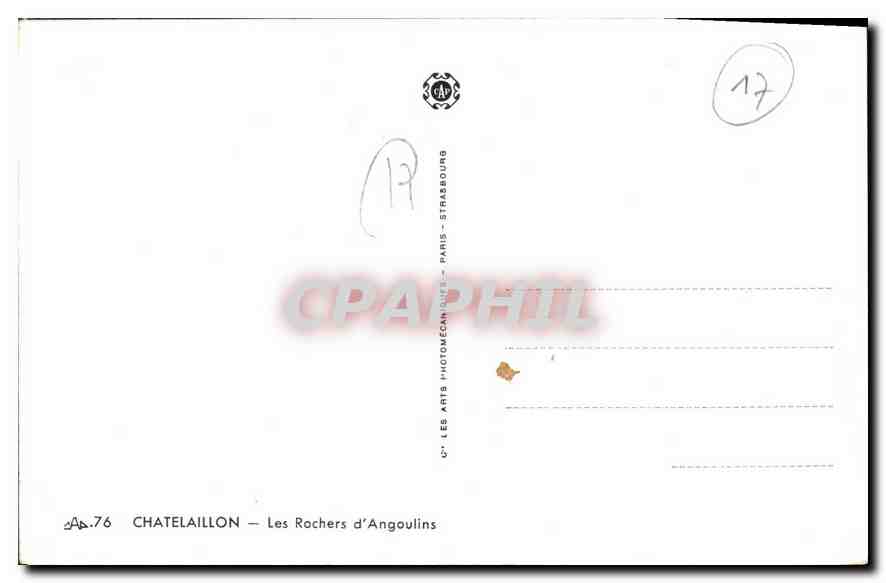 CPA Chatelaillon Les Rochers d'Angoulins  — Back