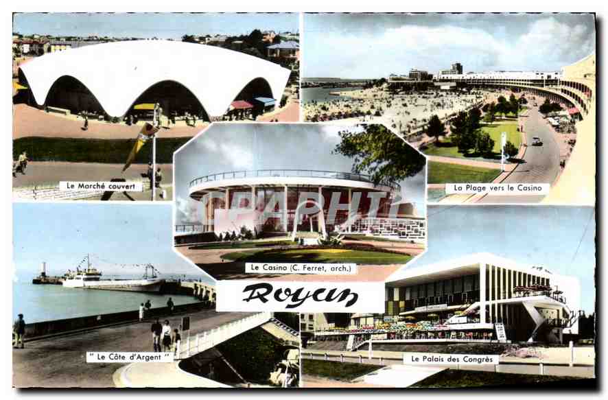 CPM Royan Le marche couvert Le Cote d'Argent Bateau Palais des Congres