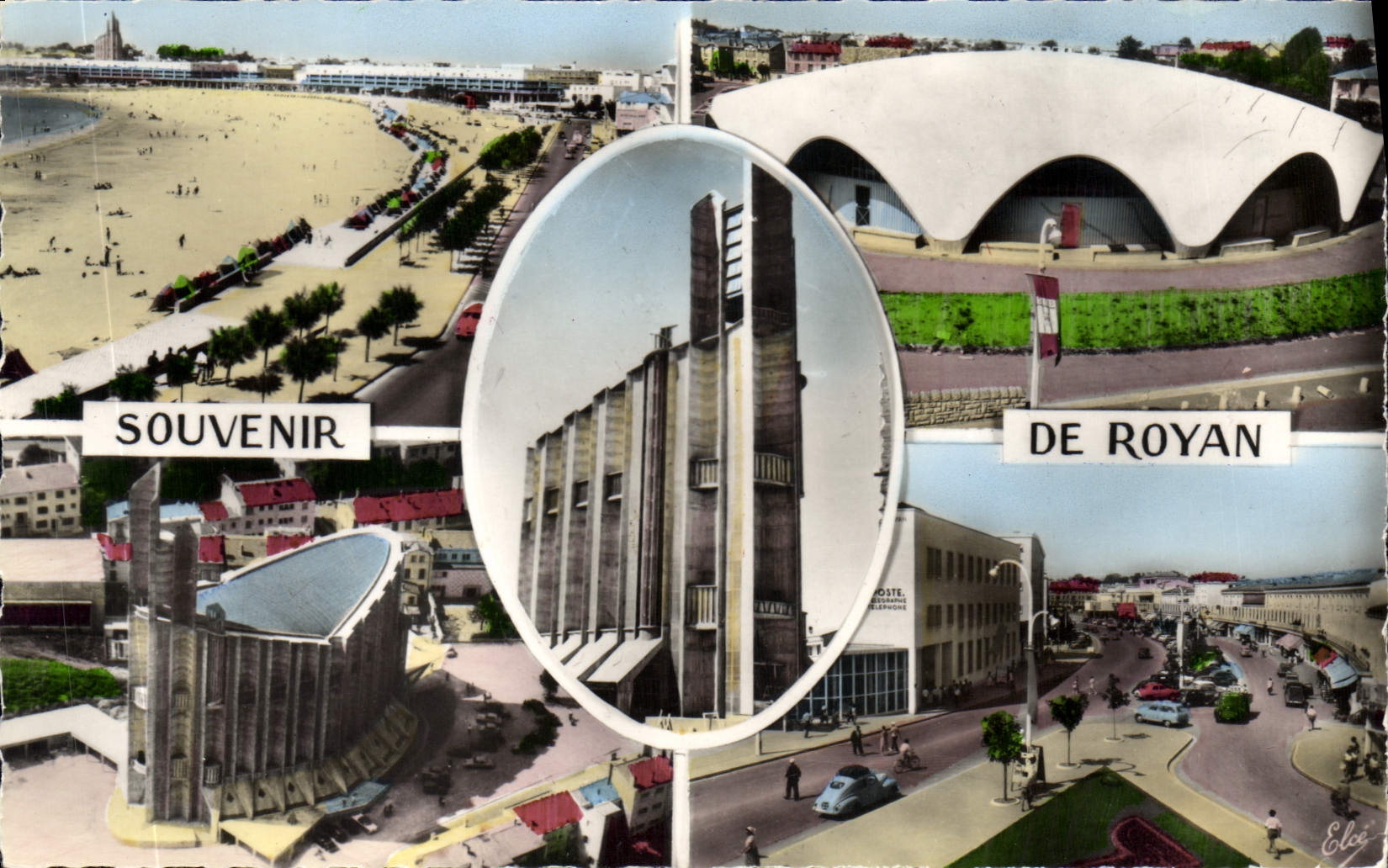 Royan — Plage, Église, et Palais des Congrès — Souvenir de Royan
