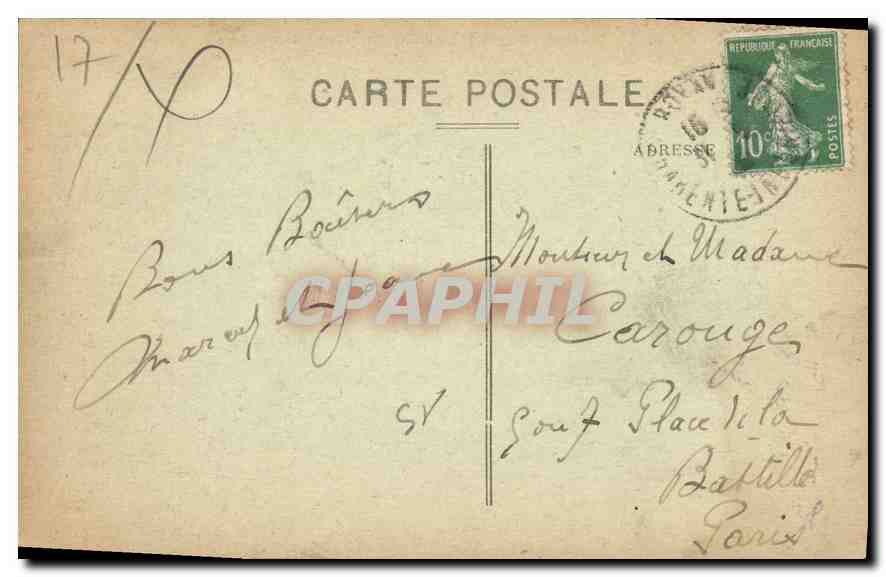 CPA Royan Cote d'Argent Chie Infre au coin du square Botton Cote ville — Rückseite
