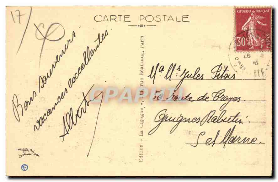 CPA Royan Le Casino Municipal Partie Centrale  — Rückseite