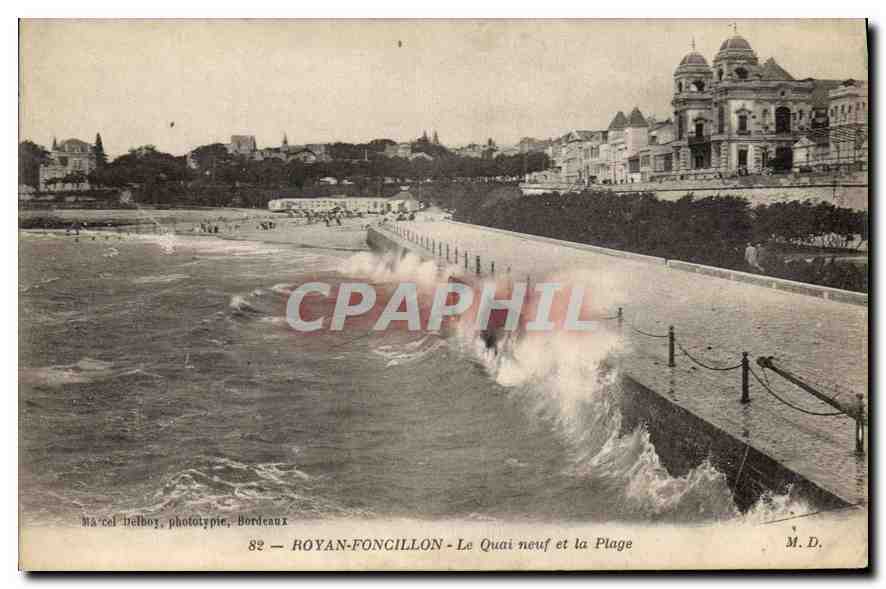 CPA Royan Foncillon Le Quai neuf et la Plage 