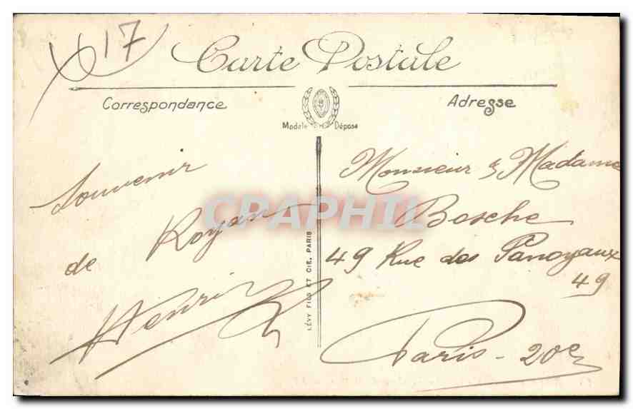 CPA Royan Le Casino Municipal vu de la Mer  — Rückseite