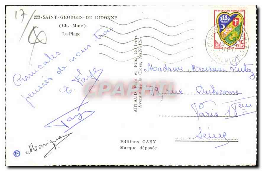 Plage de Saint-Georges-de-Didonne — vue de la côte — Éditions Gaby — Rückseite
