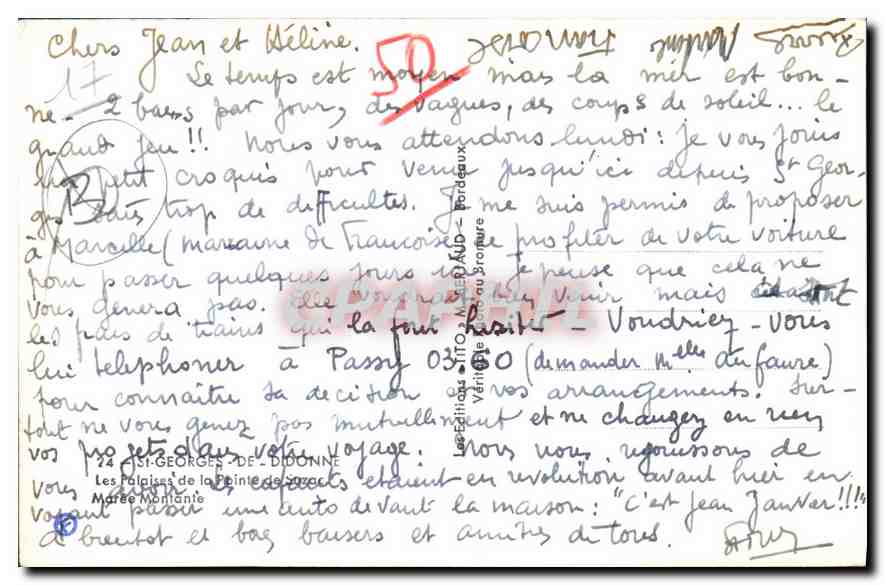 Tifto — Vue des falaises et de la mer — CPAPHIL — Rückseite