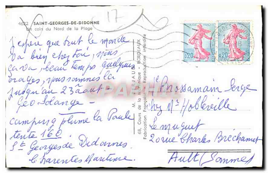 Plage de Saint-Georges-de-Didonne — campement et baigneurs — Tito — Rückseite