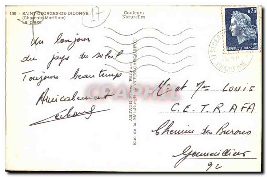 CPM Saint Georges de Didonne Charente Maritime La Plage  — Back