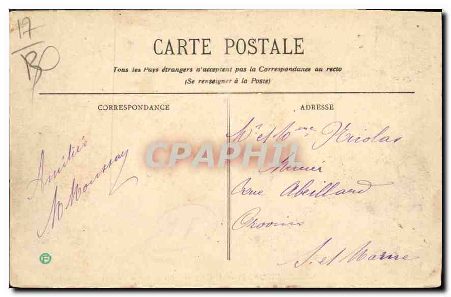CPA Saint Georges de Didonne Cote d'Argent Les Rochers a Vallieres  — Rückseite
