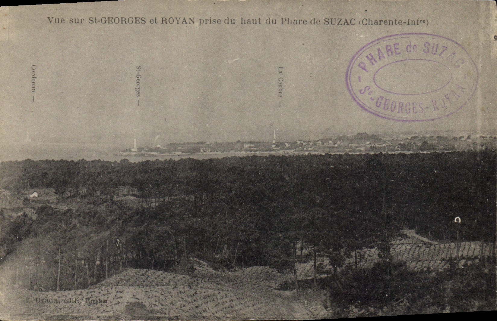 CPA Vue sur St Georges et Royan prise du haut du Phare de Suzac Charente Inf 