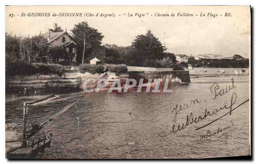 St-Georges-de-Diddonne (Côte d'Argent) — 'La Vigie' — Chemin de Vallières — La Plage — BR. — Bloc Frères, Bordeaux
