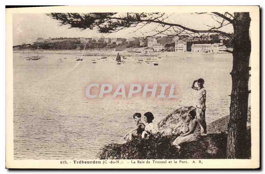 Trébeurden (C.-du-N.) — La Baie de Trozoul et le Port — Phototype A. Bruel, Angers, n° 419