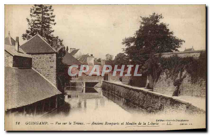Guingamp — Vue sur le Trieux — Anciens Ramparts et Moulin de la Liberté — Édition réservée Dioudonna — LL — N° 18