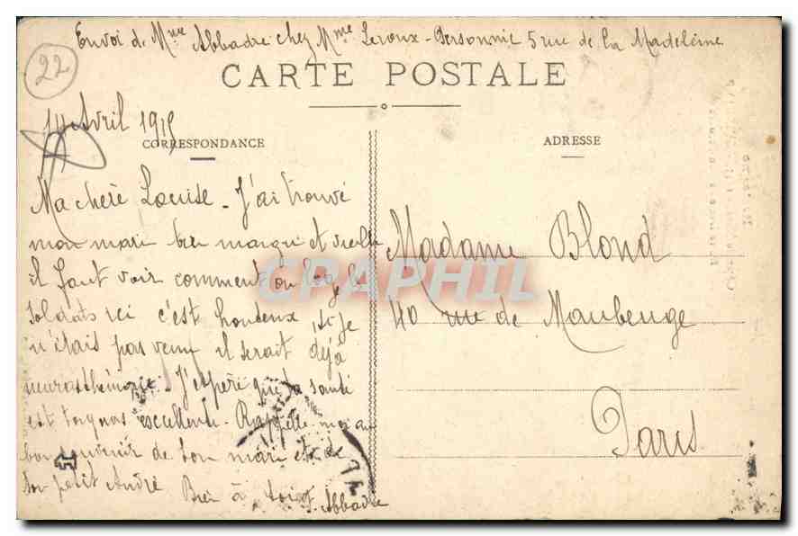 Guingamp - Notre-Dame-de-Bon-Secours — Collection Tirel-Hamon, Guingamp — Verso