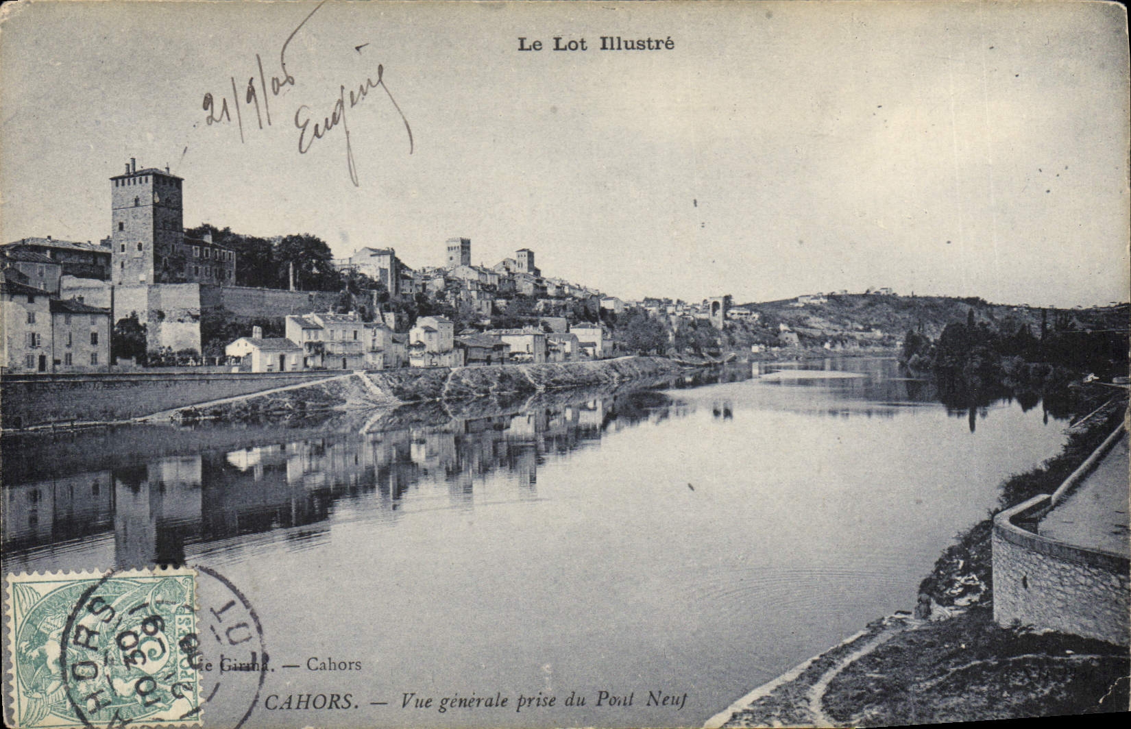 CPA Cahors Vue generale prise du Pont Neuf 
