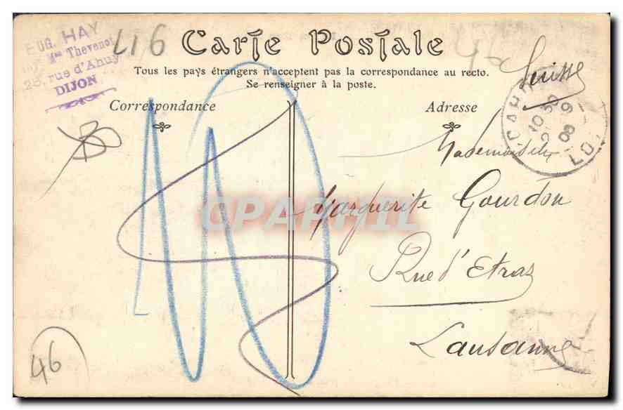 CPA Cahors Vue generale prise du Pont Neuf  — Rückseite