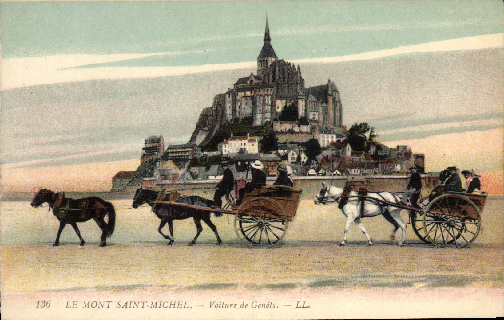 Le Mont Saint-Michel — Voiture de Genêts — LL. — n° 136