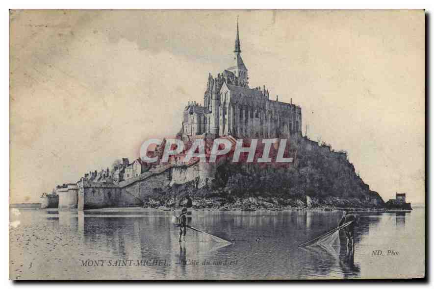 CPA Mont Saint Michel Pecheurs Peche